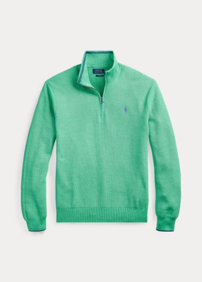 Sueter Polo Ralph Lauren Hombre Verdes - Cotton Half-Zip - GEJHA2590